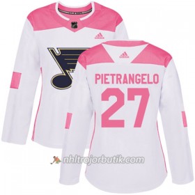 Dame Ishockey St. Louis Blues Tröja Alex Pietrangelo 27 Adidas 2017-2018 Vit Rosa Fashion Authentic